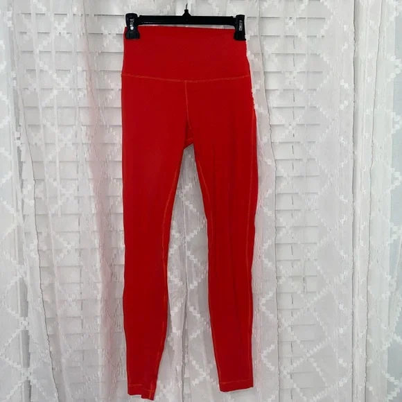 Red Lululemon Align Leggings - Picture 2 of 6